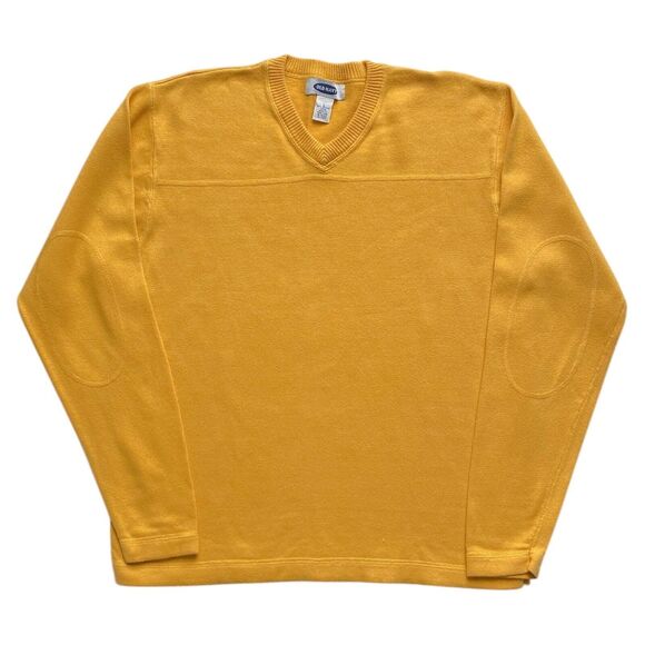Mens Old Navy V-Neck Sweater Cotton Pullover Long Sleeve Yellow, Size Large - Picture 1 of 3